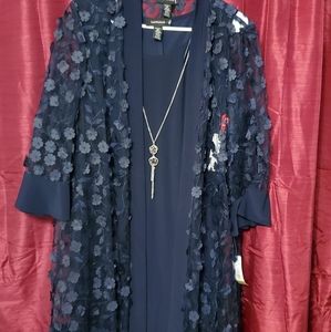 R&M Richards 2pc navy dress w/ jacket